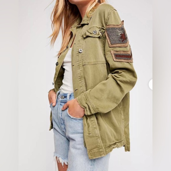 Free People Jackets & Blazers - Free People Embellished military jacket